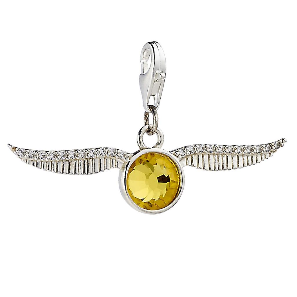 Harry Potter sterling silver Golden snitch clip On charm with crystals