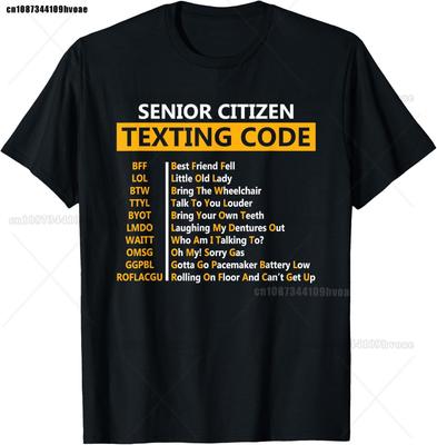 Funny Senior Citizens Texting Code Design Gift for Grandpa TShirt