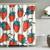 10 Pieces Strawberry Print Shower Curtain Polyester Bathroom Decor Waterproof Home Decoration