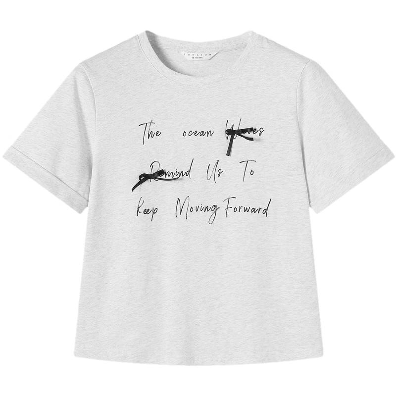 

TonLion 2026 Summer Women s Letter Short Sleeve T-Shirt XL