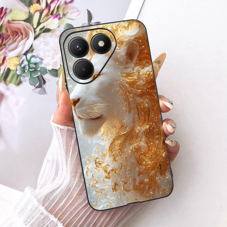 Casing For Tecno Pova 7 4G 5G LJ6 LJ7 Phone Case Pova 7 Pro Pova7 Ultra Cases Cute Cartoon Animals Dragon Lion Soft Black Cover