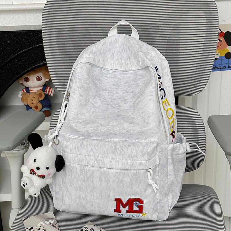 Schoolbag1011 New American Vintage Letter Embroidered Backpack for Middle and High School Students Versatile Large Capacity Lightweight Travel 