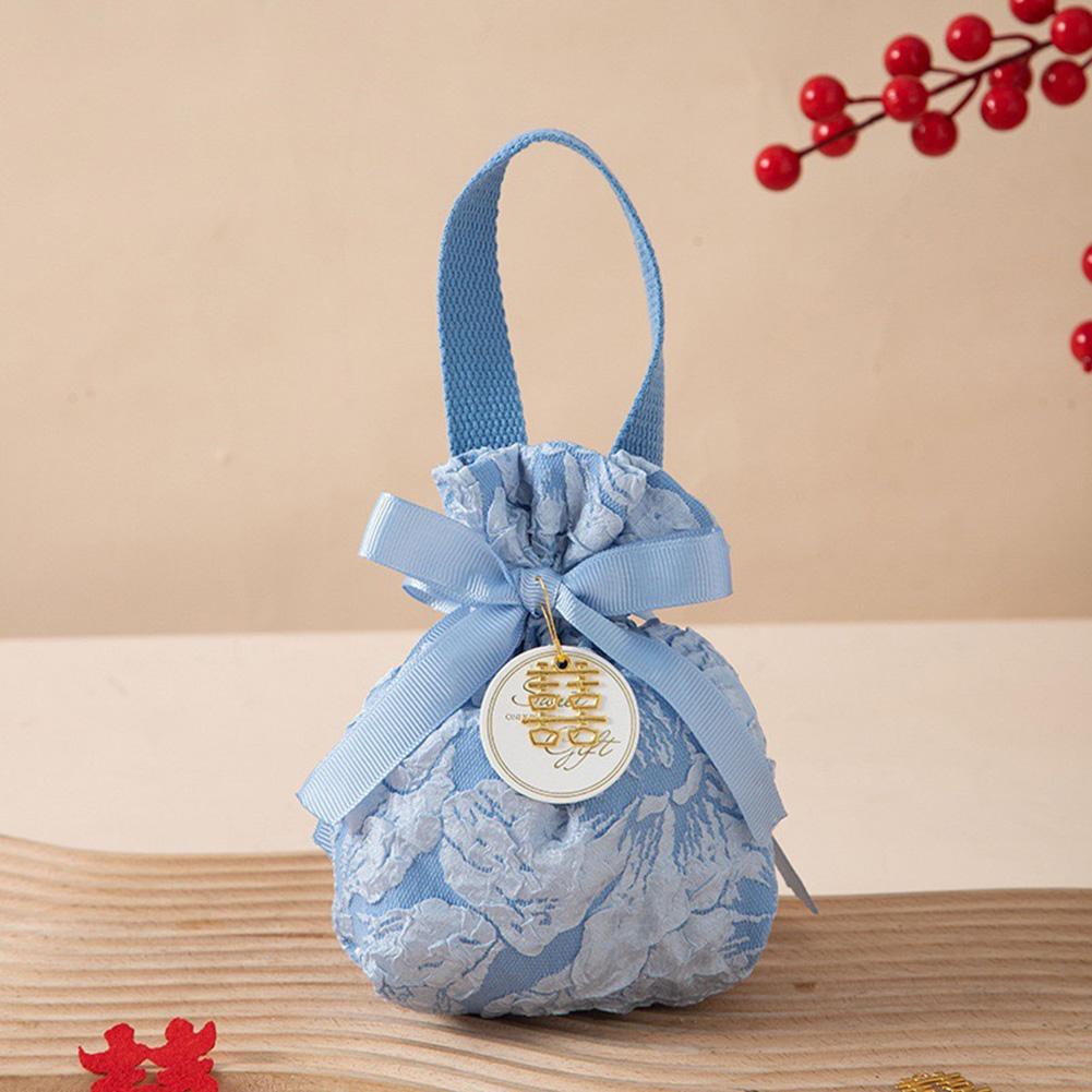 1PC Fabric Bag Traditional Chinese Wedding Drawstring Candy Gifts Packaging Bag For Wedding Birthday Party Decor Jewelry Pouches