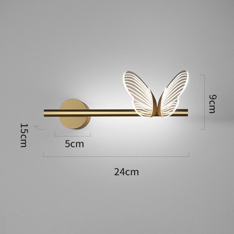 Nordic Butterfly LED Wall Lamp Indoor Lighting For Home Living Room Decoration Bedside Lamps Bed Night Light New Year Christmas