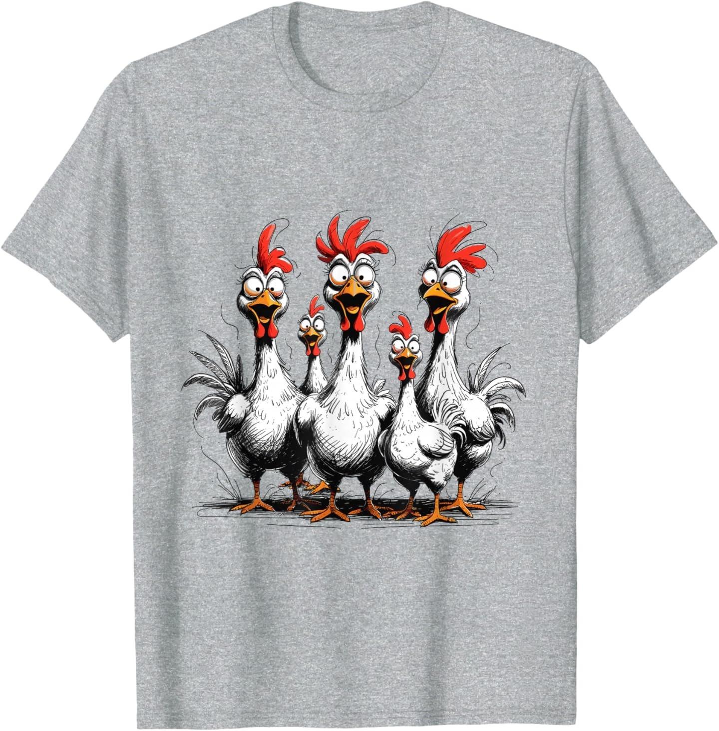 Crazy Chickens TeesFunny Farm Animal Tee for Chicken Lover T-Shirt XXXXL