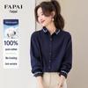 FAPAI Women's Embroidered Cotton Long-Sleeve Blouse