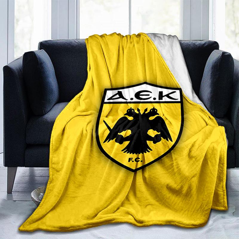 Coperta con Stemma Calcio Aek Adatta per Divani, Letti, Uffici e Campeggio - Regalo Perfetto per Halloween Natale