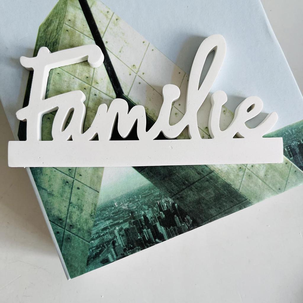 Familie English Letters Candlestick Silicone Mold DIY Candle Holder Cement Plaster Mould Resin Ornaments Molds Home Decoration