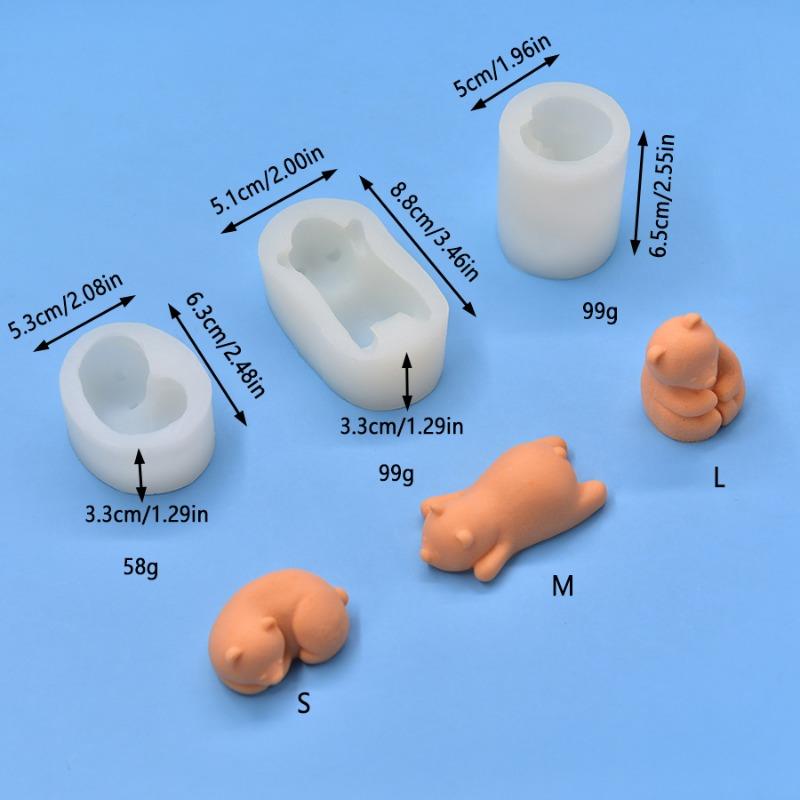 Cute Polar Bear Candle Silicone Mold Handmade Little Bear Craft Cement Gypsum Soap Mold DIY Chocolate Ice Cake Baking Tool