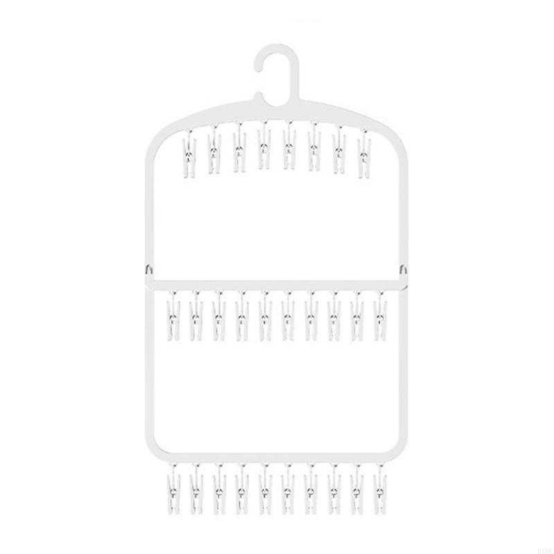 Durable Plastic Hanger Nonslip Grooves Foldable Design For Tight Storage Area HX6C