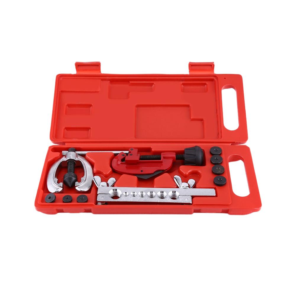 10pc Pipe Flaring Kit Brake Fuel Tube Repair Flare Tool Set With Cutter