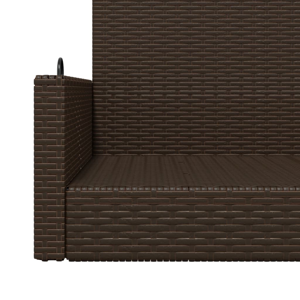 Hanging Swing Bench Brown 119x56x48 cm Poly Rattan