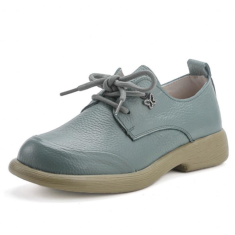 Fashion New original cow leather flats women's laced up oxford shoes woman spring luxury loafers ladies moccasins wide toe box shoes