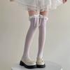1/3 Pairs Women Ballet Style Long Socks Lolita Jk Lace Bow Summer Thin Breathable Soft Comfortable Knee Socks