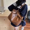 Korean Version of Fashion Simple Shoulder Bucket Bag Women's 2025 Summer New Large-capacity Stone Pattern Commuter Handbag