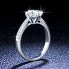 BR Real 925 Sterling Silver 3.0ct Moissanite Ring For Women Round Brilliant Diamond Solitaire Wedding Engagement Rings Fine Jewelry