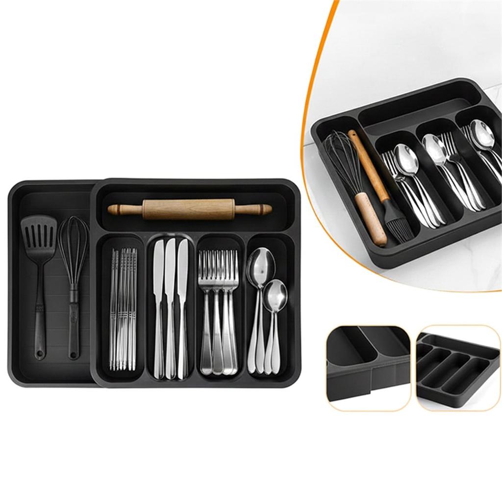 Expandable Cutlery Drawer Organizer Adjustable Utensil Tray 6 Compartment Flatware Storage Divider Kitchen Organization