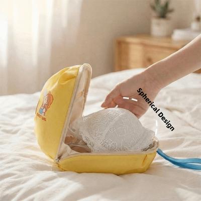 Polyester Fiber Underwear Storage Bag Handheld Folding Underwear Packing Cube Large Capacity Breathable Bra Storage Bag for Home