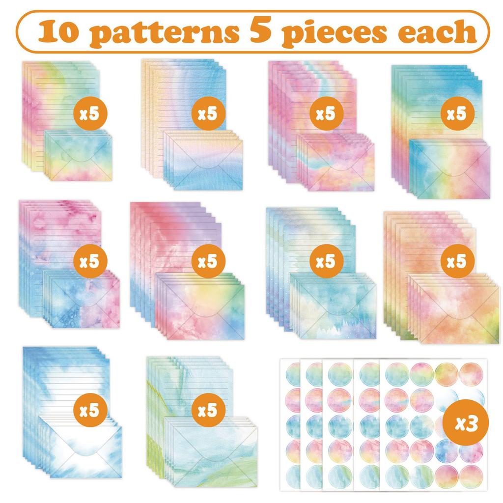 Set di Buste Regalo Letterarie Creative ad Acquerello da 160 Pezzi