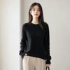 Women Crew Neck Solid Color Knit Sweater Long Sleeve Loose Fit Casual Ladies All Match Autumn Winter Basic Pullover