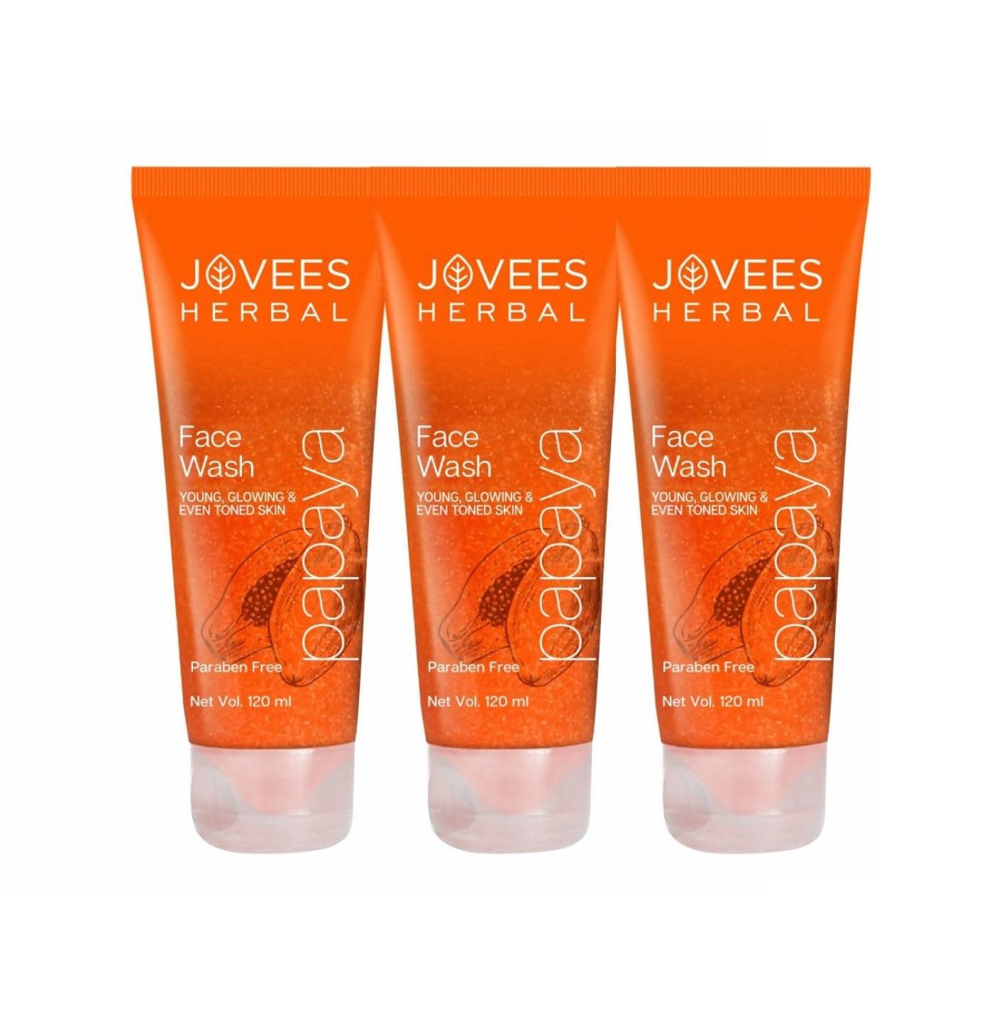 

Jovees Herbal Папайя Гель для умывания для сияющей чистой кожи Осветляет Удаляет пигментацию Темные пятна 120 мл Упаковка из 3 штук