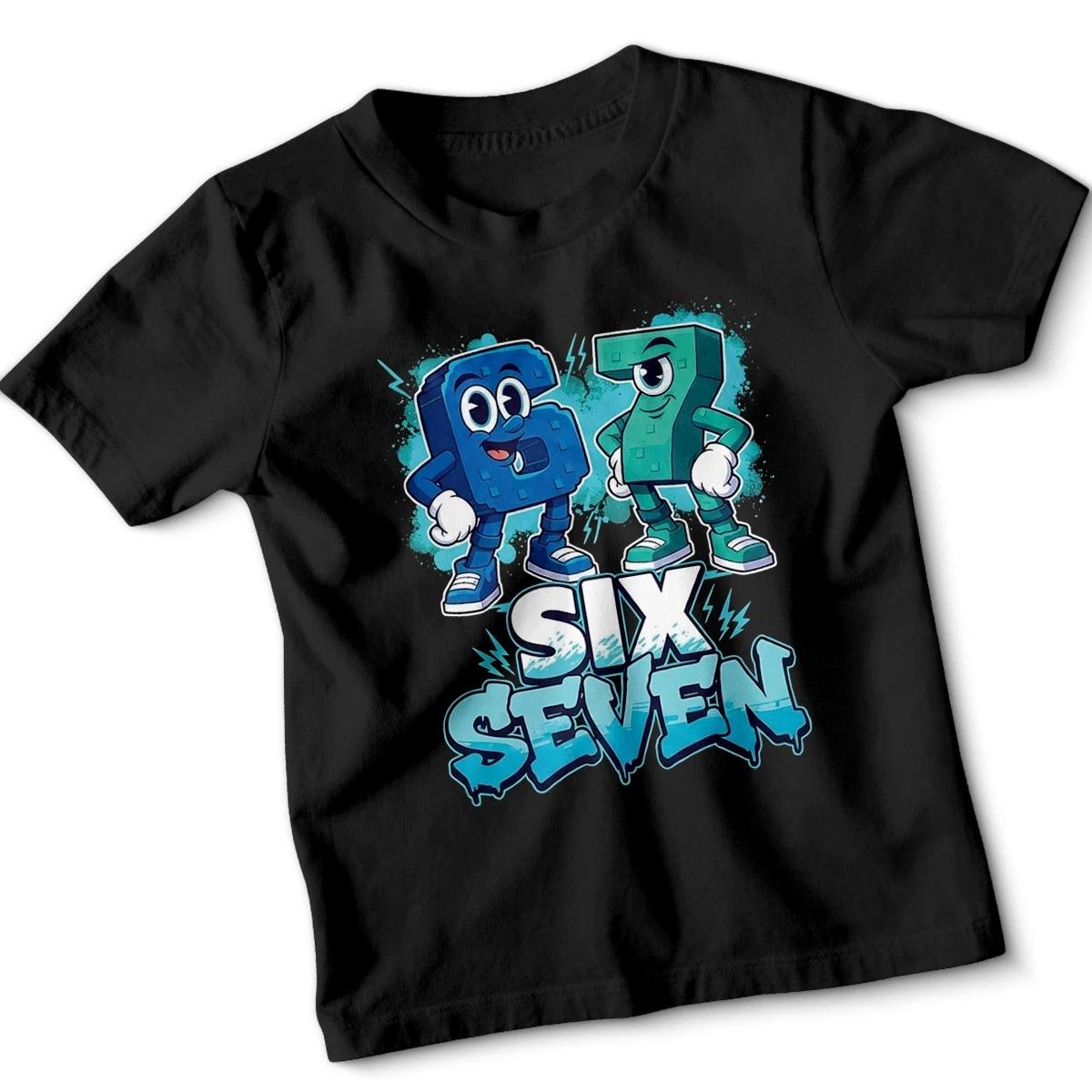 67 Six Seven Funny Number With Joke Print Kids Boys Baby Children T-shirt Novelty Boys Girls Tee#01 140