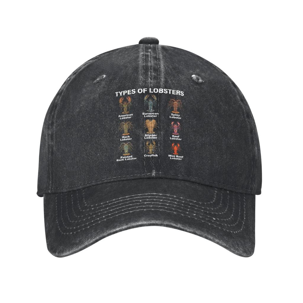 Vintage Lobster Ocean Life Baseball Cap Distressed Denim Washed Headwear Unisex Women Outdoor Activities Adjustable Fit Caps Hat