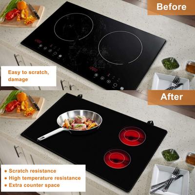 1 Set Stove Top Cover High Temperature Resistant Non-slip Soft Anti-scratch Rubber Induction Cooktop Protector Mat Household Supplies