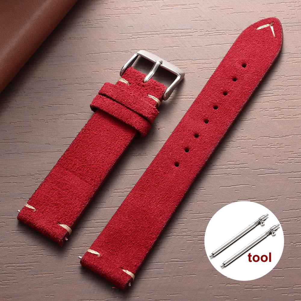 Vintage Soft Suede Leather Straps 14/16/18/20/22mm Watch Band for Omega Quick Release Calfskin Bracelet Men & Women Accessories