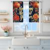 2pcs Happy New Year To You Polyester Fiber Pole  Curtains   Shade and Privacy Protection   Suitable for Decorating Various Rooms