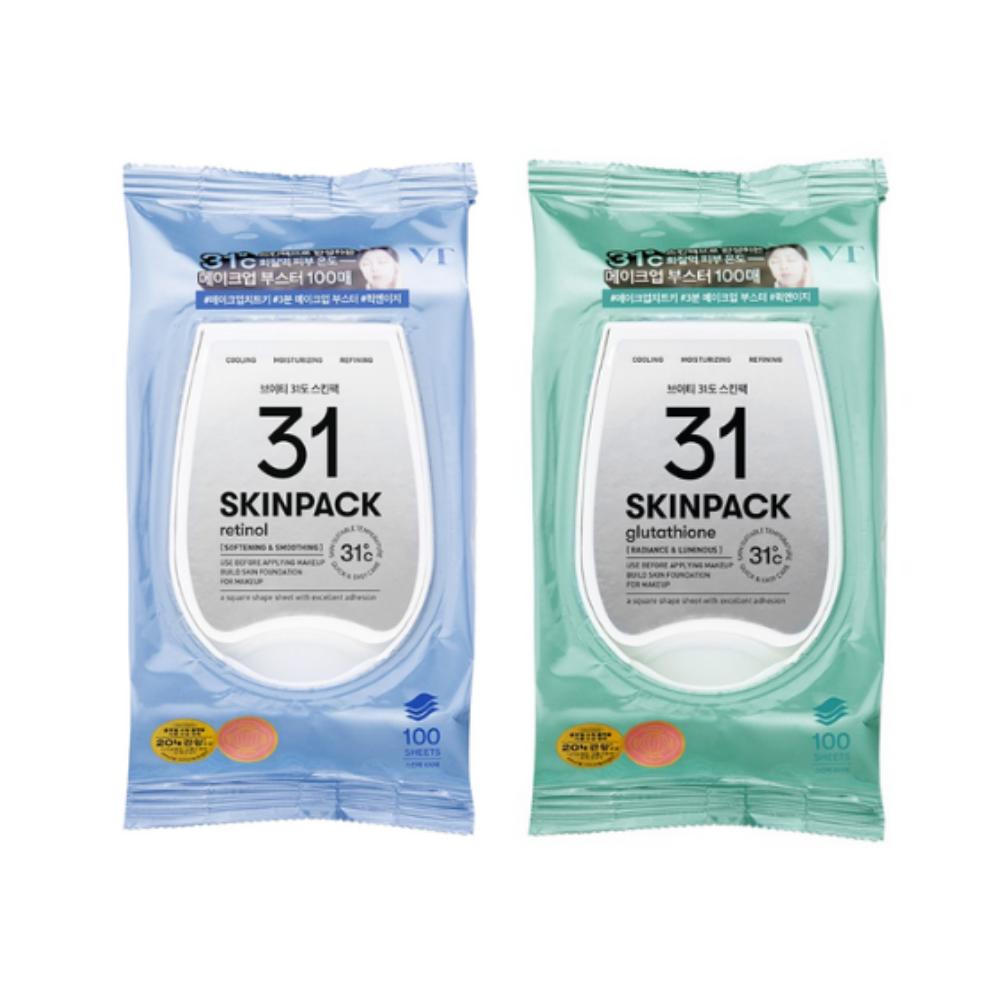 VT Cosmetics 31°C Skin Pack Smooth + Mild [100 Sheets + 100 Sheets] Cooling & Soothing Facial Pads