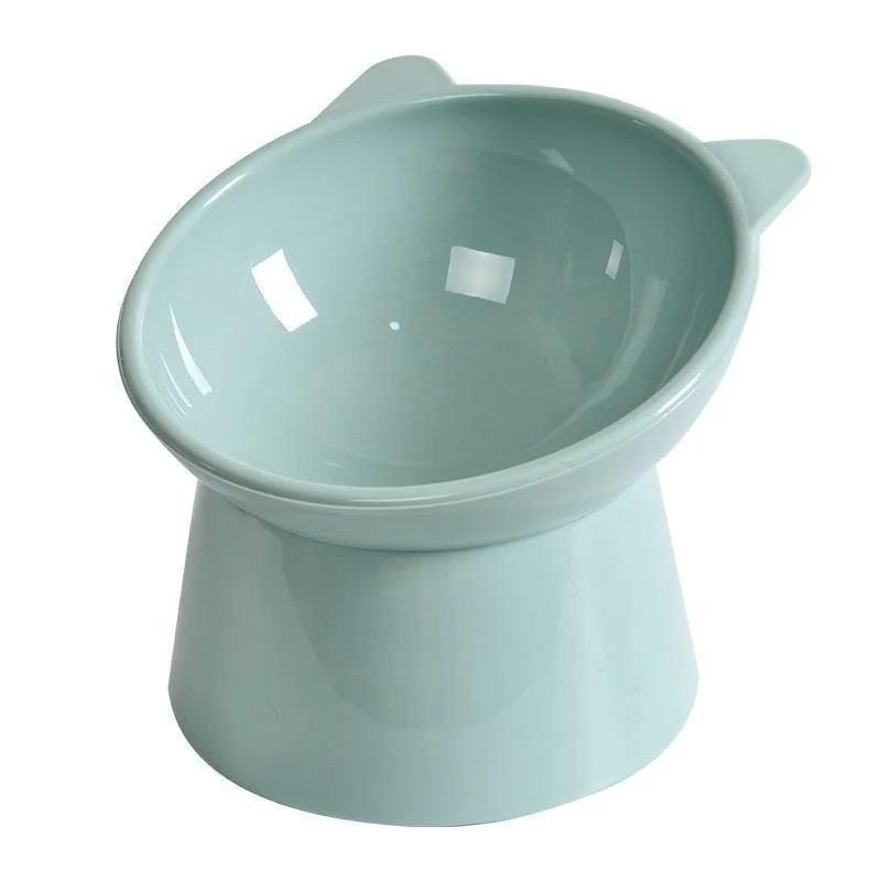 Elevated Tilted Cat Bowl, Raised Cat Ear Food Water Feeder, Neck Protection Pet Dish, Non-Slip High Foot Bowl