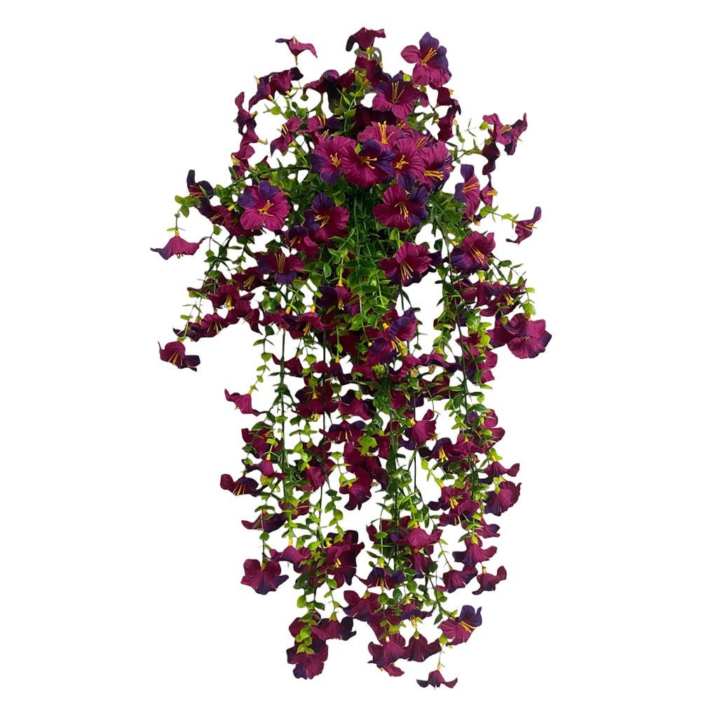 Accessoires Plante Grimpante Belle de Jour Réaliste Guirlande de Plantes Multicolore Ornement à Suspendre au Mur