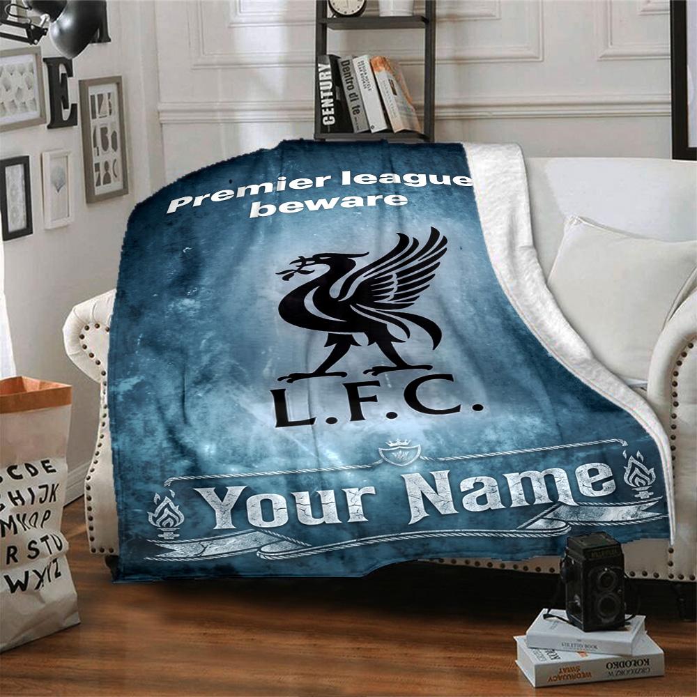 Liverpool Customize Text Blanket Gift Customizable Blanket Comfortable Perfect for Nap Chair Home Decor Picnics All-Season Use