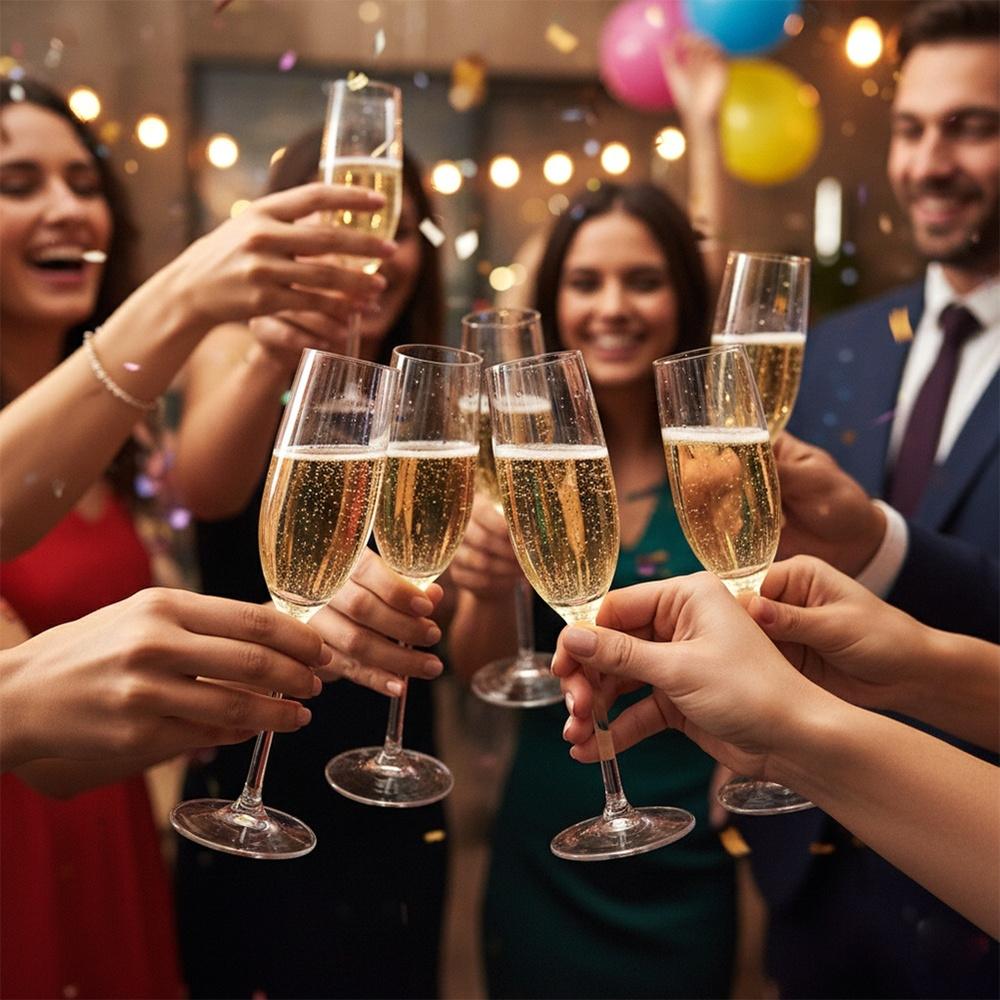 4x Kieliszki Do Szampana Prosecco Wina Musującego Zestaw Kieliszków 210 Ml