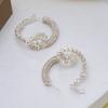 Copper Hoop Earrings Striped Wrinkled Texture Earrings Jewelry  Wedding Party Jewelry
