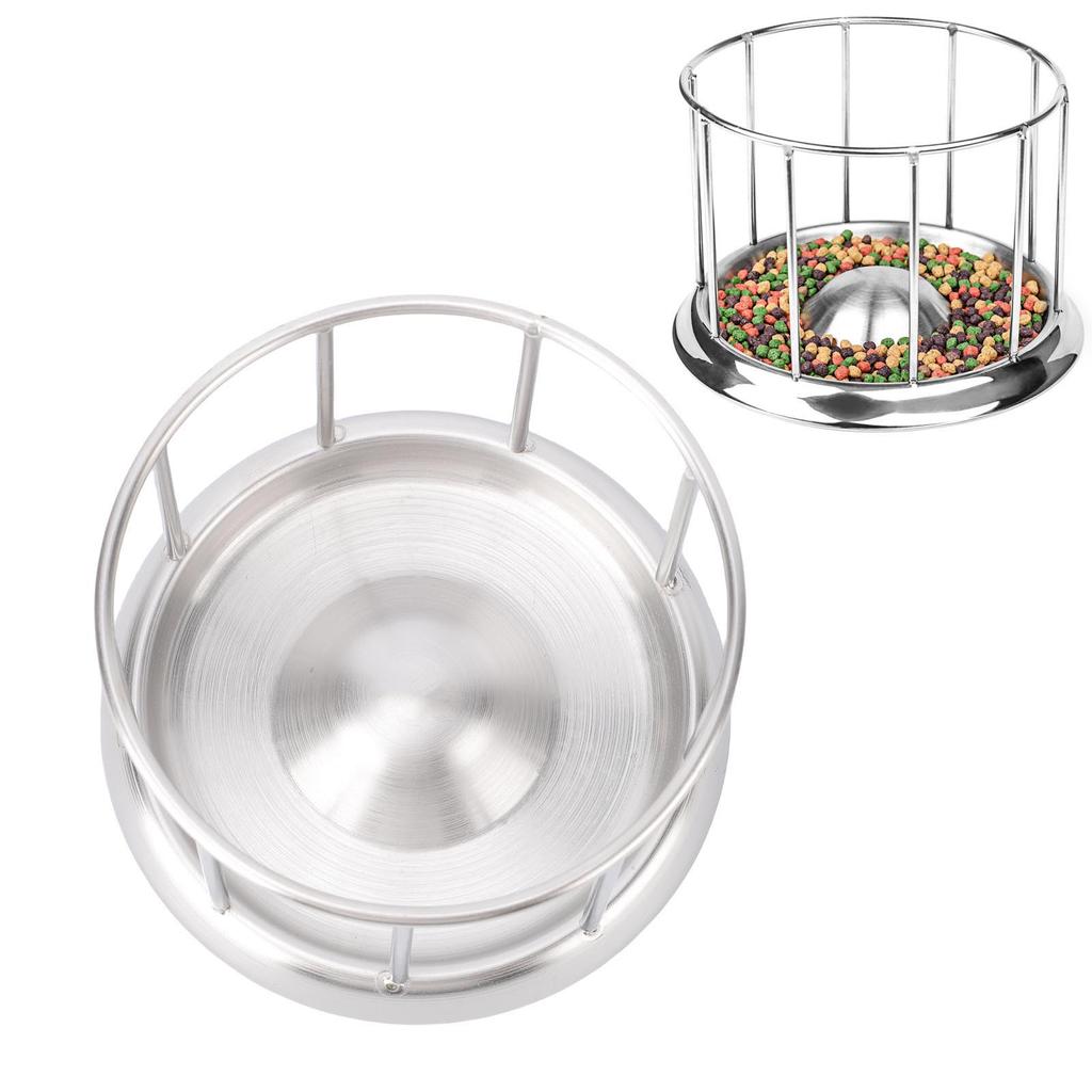 Stainless Steel Tortoise Feeder Reptile Food Dish with Round Railing Tortoise Feeding Basin for Home Pet Store
