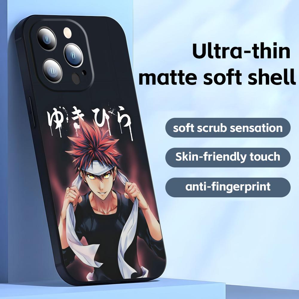 Shokugeki No Soma Handyhülle Für iPhone 16 16e 15 14 13 12 11 Plus Mini Pro Max Weiche schwarze Stoßfeste Hülle