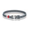 Navy Blue Braided Rope Bracelet Stainless Steel Double Push Carabiner Clasp Survival Bracelet for Men Women Couple Gifts