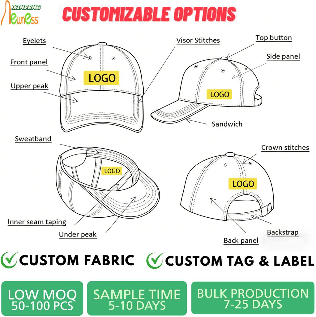 Custom Logo Trucker Hats BSCI Certified Breathable Mesh Back Baseball Caps Vintage Embroidery Adjustable Trucker Caps