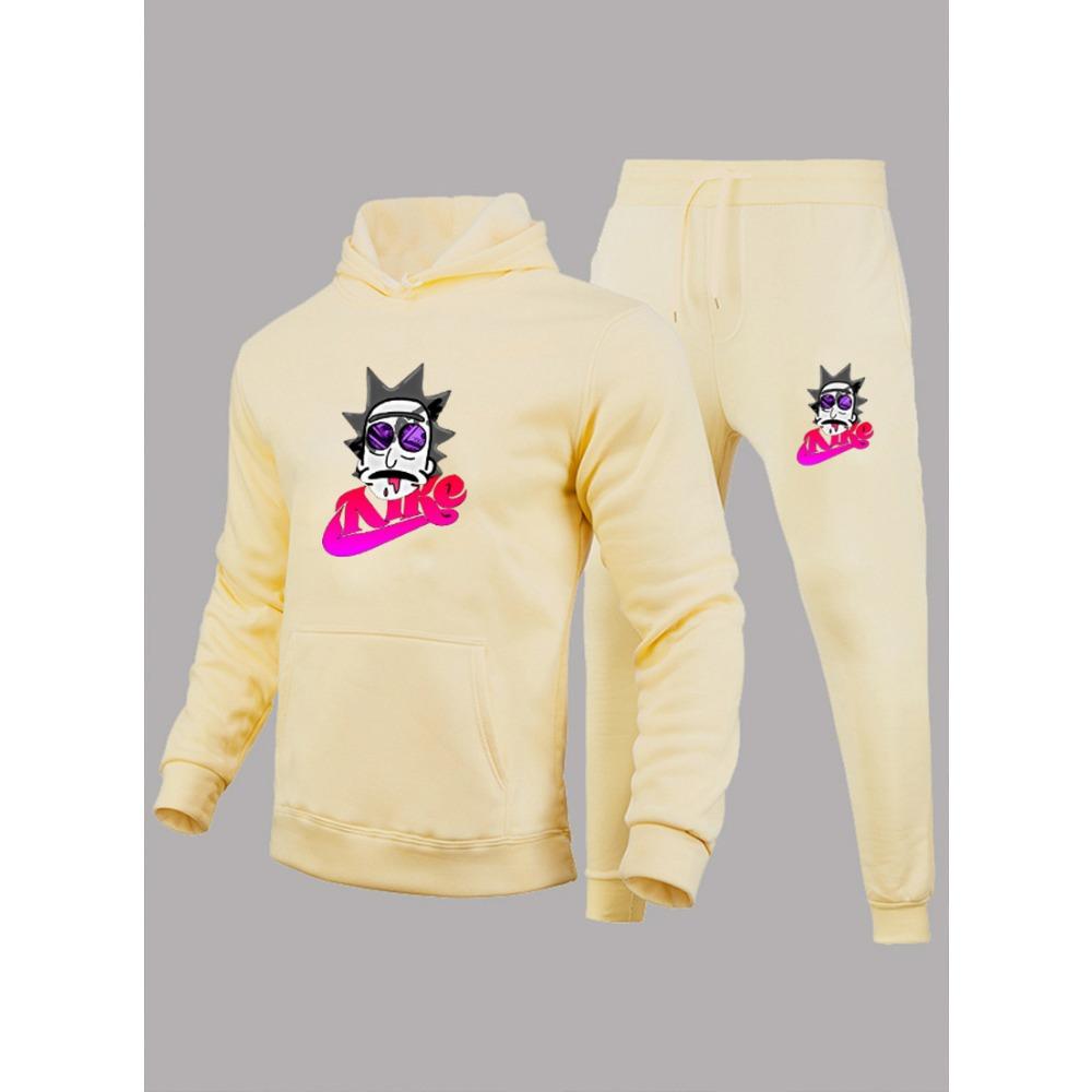 

2024 Новый комплект из толстовки с принтом AKI English Doctor с капюшоном и бархатной толстовкой, спортивный комплект XXXL