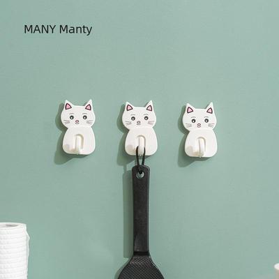 Eco-friendly Cat Cartoon Seamless Sticky Hook for Kitchen & Bedroom