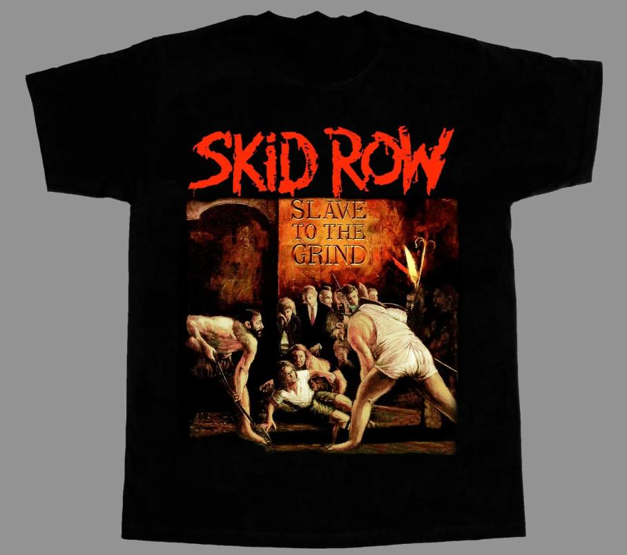 Vtg SKID ROW SLAVE TO THE GRIND Cotton Black All Size Unisex Shirt BL062 Unisex T-Shirt XXL