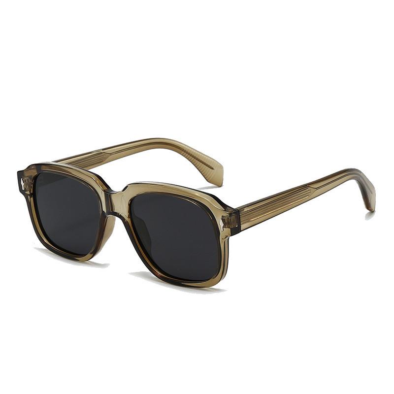 

Square Retro Mens Fashion Sunglasses With Uv400 Protection For Outdoor Activities OliveGreenFrameGrayLens