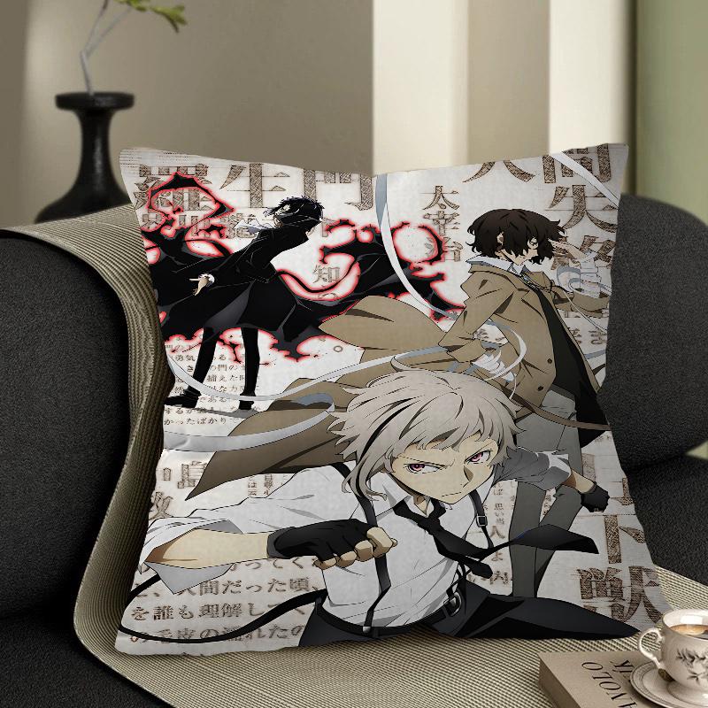 B-Bungo Stray Dogs Anime Kissen Anime Kissen Sofa Bett Kopfkissenbezug Kissenbezug 45x45 Cm Mode