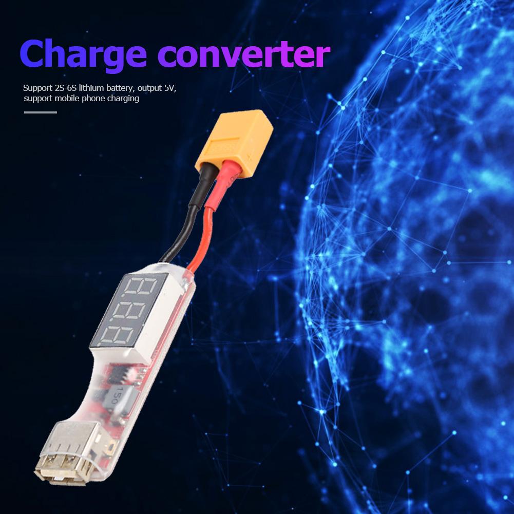 2S-6S Lipo Lithium Battery Charger Converter Board Portable XT60 Plug To USB Charger Converter Adapter Output 5V