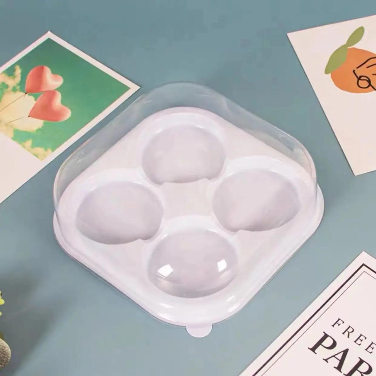 

Прямоугольные пластиковые прозрачные коробки для лунных пирожных, коробки для десертов, макарон, коробки для упаковки кондитерских изделий, контейнер для яичного желтка 50pcs