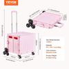 Foldable Cart with Stair Climbing Wheels Collapsible Rolling Crate 65L