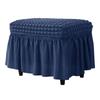 Universal Stool Cover Seersucker Footrest Slipcover Easy Install Ottoman Protector  Dining Room