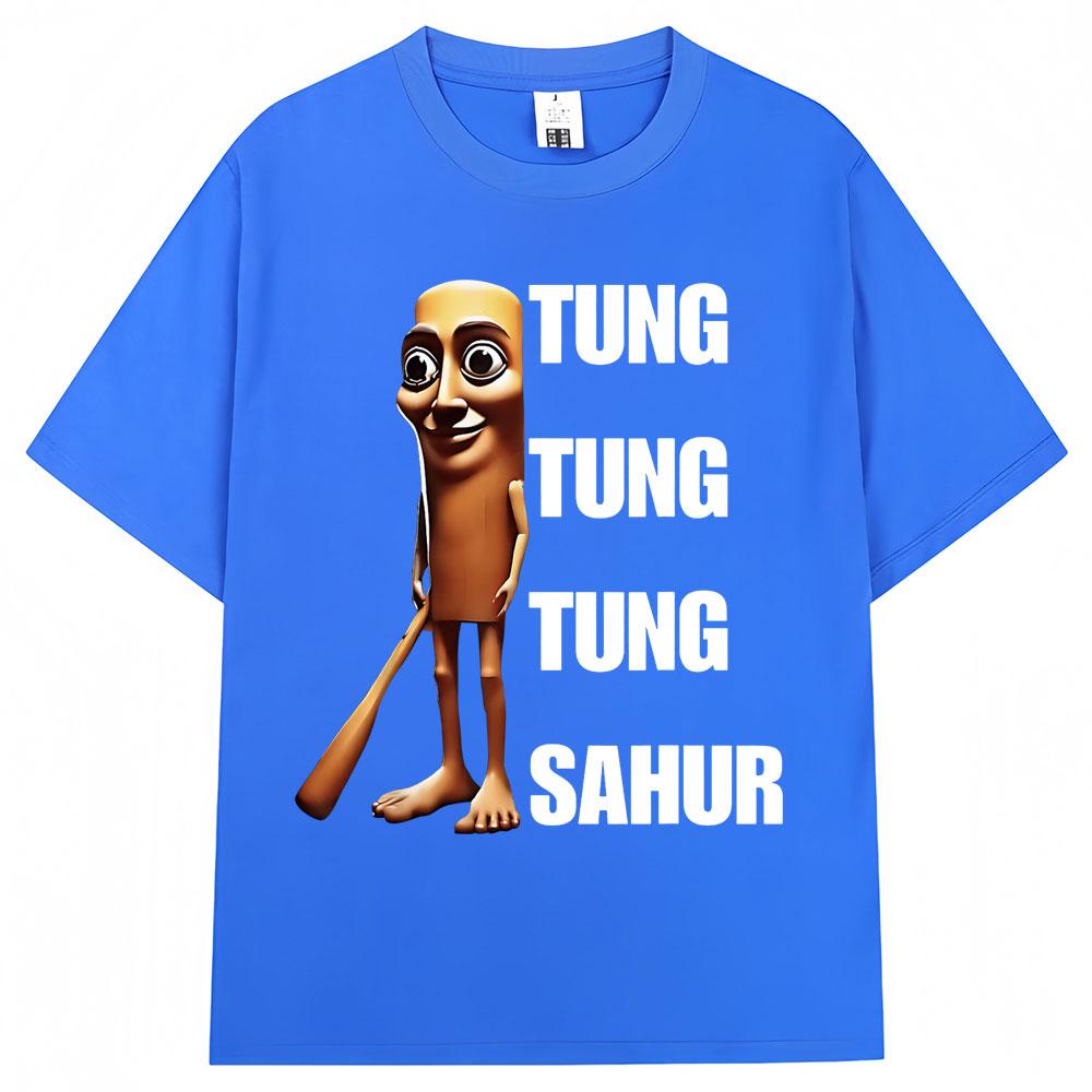 Tung Tung Tung Sahur Funny Baseball Bat Meme T Shirt Men Women Fashion Humor Popular T Shirts Loose Summer ONeck Cotton TShirt
